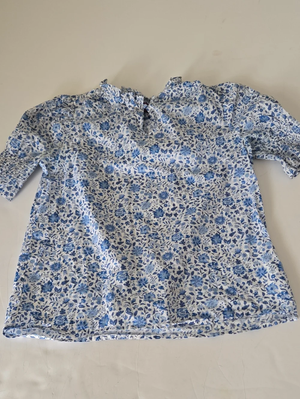 J.Crew Ruffle-trim short-sleeve top in Liberty fabric size S